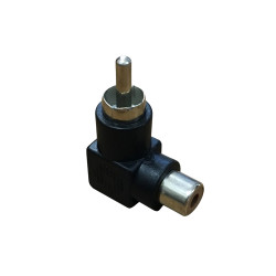 Adaptador Plug Rca 90 Graus para Jack Rca Preto Niquel