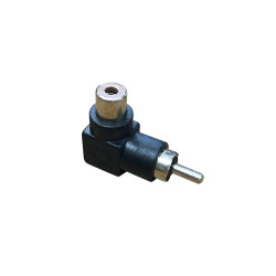 Adaptador Plug Rca 90 Graus para Jack Rca Preto Niquel