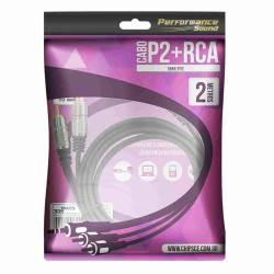 Cabo P2 ST x 2 RCA 2 Metros Nickel Fitz