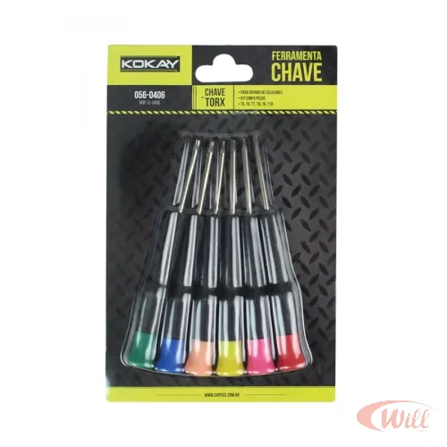 Chave Torx 6 Peças Para Celular Kokay Chave Torx 6 Peças Para Celular Kokay