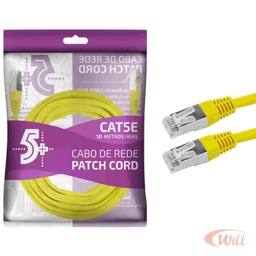 Cabo Patch Cord FTP Cat5e 10 Metros Amarelo Cabo Patch Cord FTP Cat5e 10 Metros Amarelo