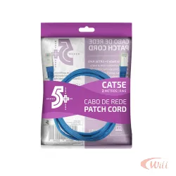 Cabo Patch Cord FTP Cat5e 02 Metros Azul Pix