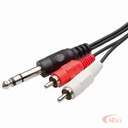 Cabo P10 ST x 2 Plug Rca 2 Metros Mxt