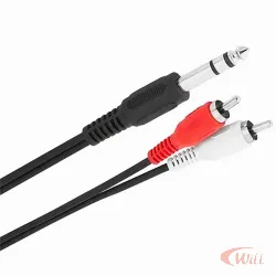 Cabo P10 ST x 2 Plug Rca 2 Metros Mxt