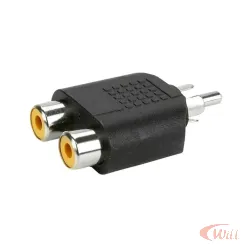 Adaptador Plug Rca Para 2 Jack Rca Niquel