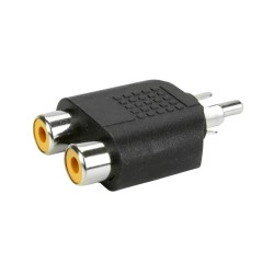 Adaptador Plug Rca Para 2 Jack Rca Niquel