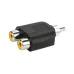 Adaptador Plug Rca Para 2 Jack Rca Niquel