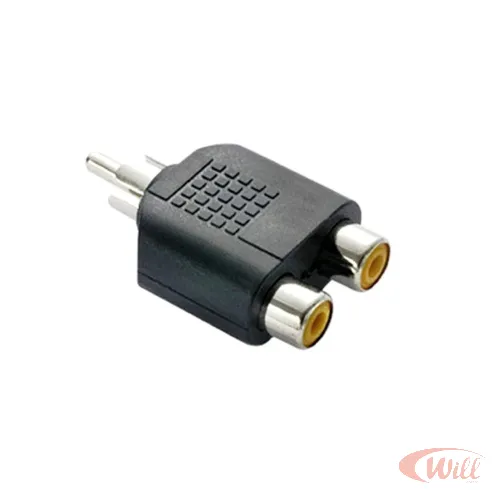 Adaptador Plug Rca Para 2 Jack Rca Niquel