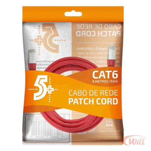 Cabo Patch Cord FTP Cat6 05 Metros Vermelho Pix