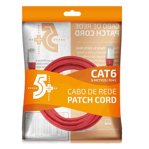 Cabo Patch Cord FTP Cat6 05 Metros Vermelho Pix Cabo Patch Cord FTP Cat6 05 Metros Vermelho Pix