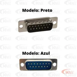 Conector Db15 180 Graus Solda Fio Macho