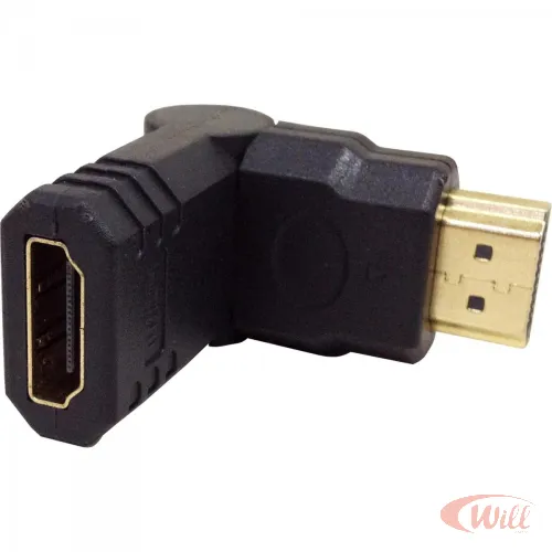 Adaptador Hdmi Macho para Hdmi Femea Gold 180º