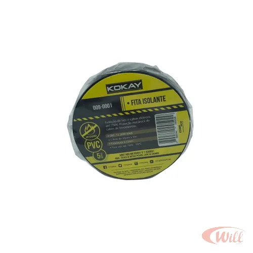 Fita Isolante Anti-chama 19mm 5 Metros Kokay Fita Isolante Anti-chama 19mm 5 Metros Kokay