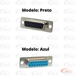 Conector Db15 180Graus Solda Fio Femea