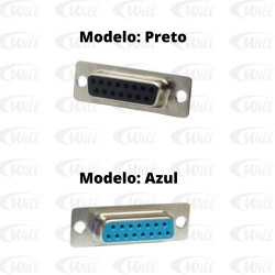 Conector Db15 180Graus Solda Fio Femea