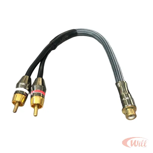 Cabo Y 2 Rca Macho x 1 Rca Femea 25 cm Mxt Cabo Y 2 Rca Macho x 1 Rca Femea 25 cm Mxt