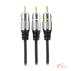 Cabo 3 RCA 5 Metros Plug Metal Pix