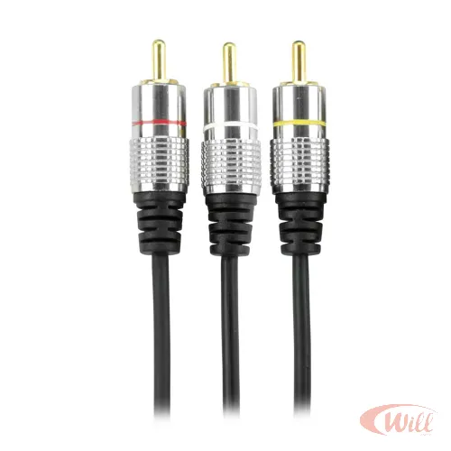 Cabo 3 RCA 5 Metros Plug Metal Pix