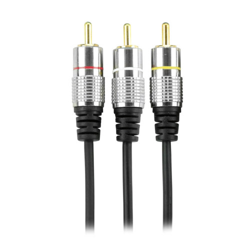 Cabo 3 RCA 5 Metros Plug Metal Pix Cabo 3 RCA 5 Metros Plug Metal Pix