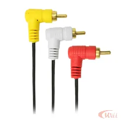 Cabo 3 X 3 RCA 90 Graus 1,8 Metro Gold Pix