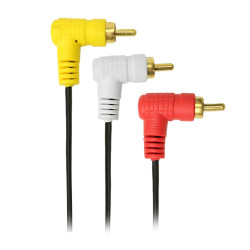 Cabo 3 X 3 RCA 90 Graus 1,8 Metro Gold Pix