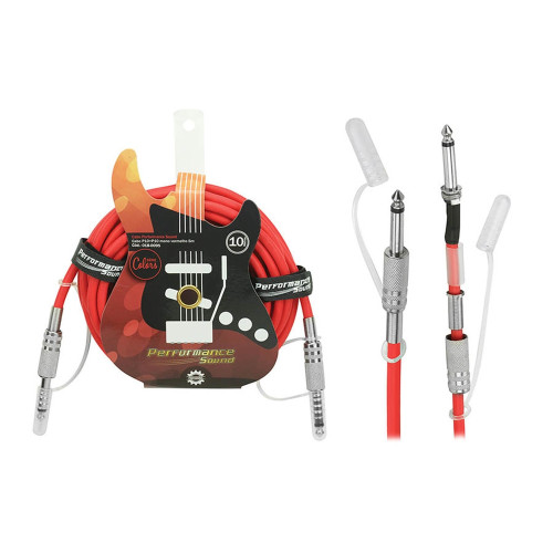 Cabo P10 Mono 10 Metros Vermelho Performance Sound Cabo P10 Mono 10 Metros Vermelho Performance Sound