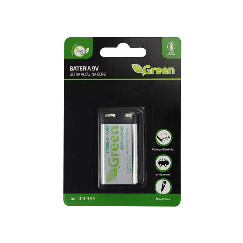 Bateria 9V Alcalina 6lr61 Green Bateria 9V Alcalina 6lr61 Green