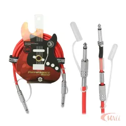 Cabo P10 Mono 03 Metros Vermelho Performance Sound
