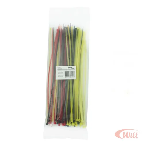 Abraçadeira Plástica 200 x 2,5mm Coloridas Chip Sce Kit 100UN