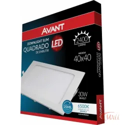 Painel LED Embutir 30w 6500k Avant