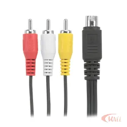Cabo 3 RCA x Mini Din 10 Pinos para Receptor 1,8 Metro Kokay