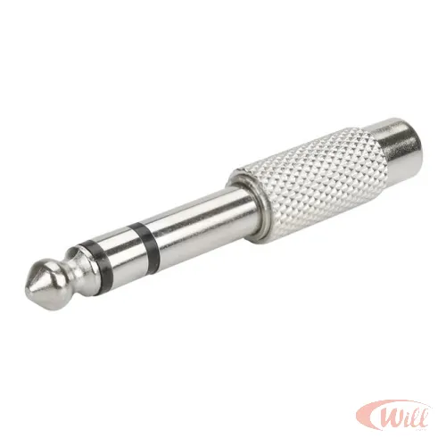 Adaptador Plug P10 Estereo para Jack Rca Metal