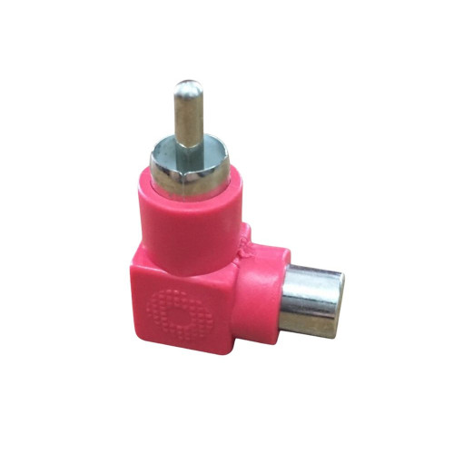 Adaptador Plug Rca 90 Graus Para Jack Rca Vermelho Niquel Adaptador Plug Rca 90 Graus Para Jack Rca Vermelho Niquel